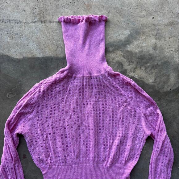 Moda International Turtle Neck Sweater Women's M Pink Knit Long Sleeve 36010042 - Picture 5 of 15